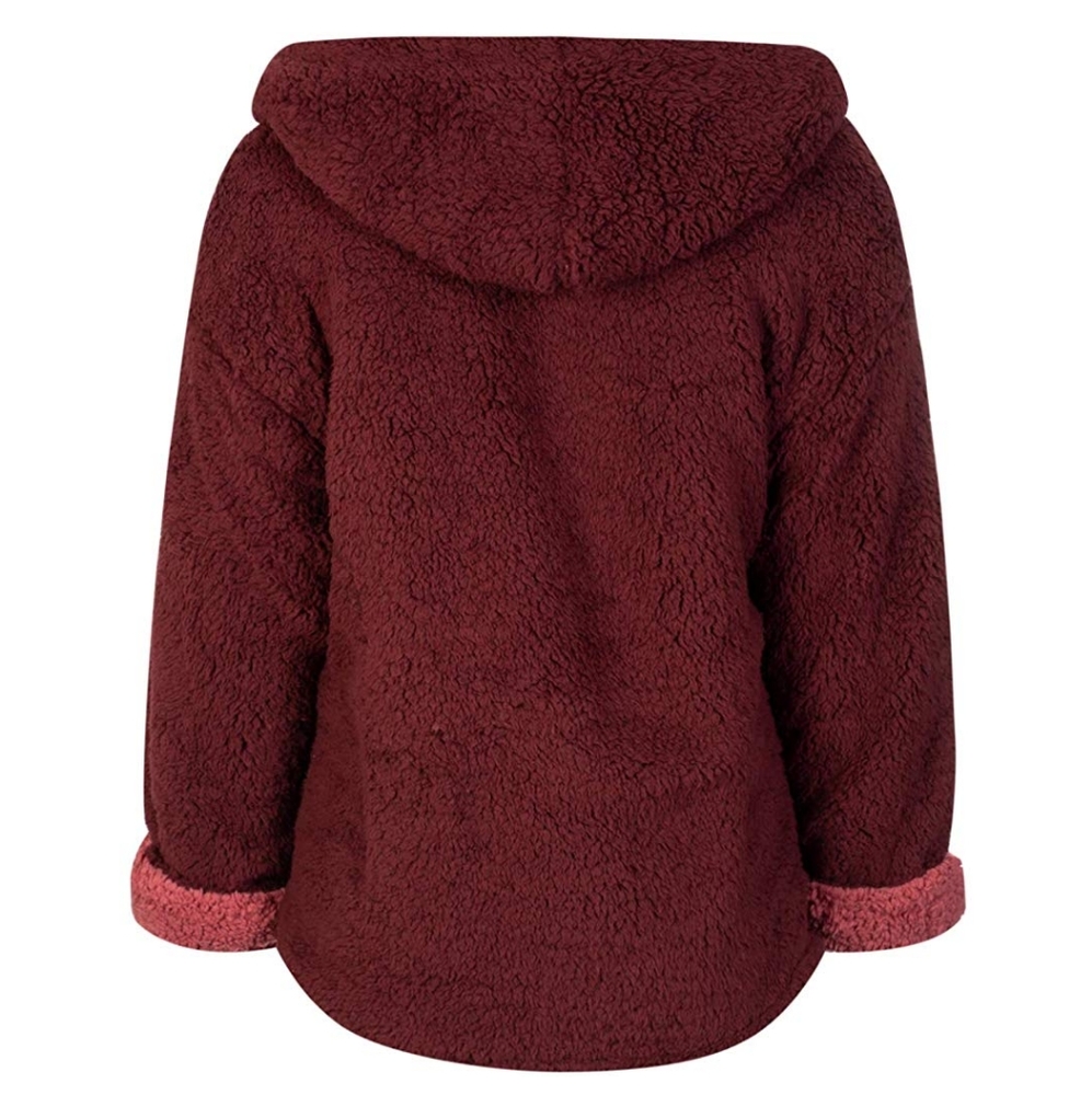 New Faux Fur Reversible Teddy Bear hooged Jacket - Picture 5 of 8